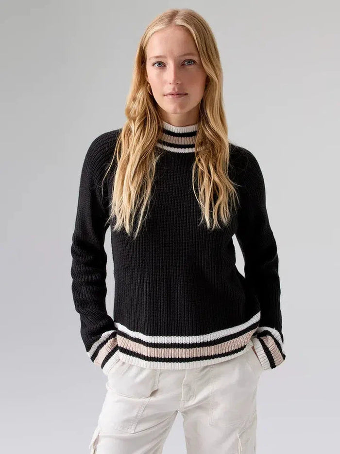 Sporty Stripe Sweater in Black Multi