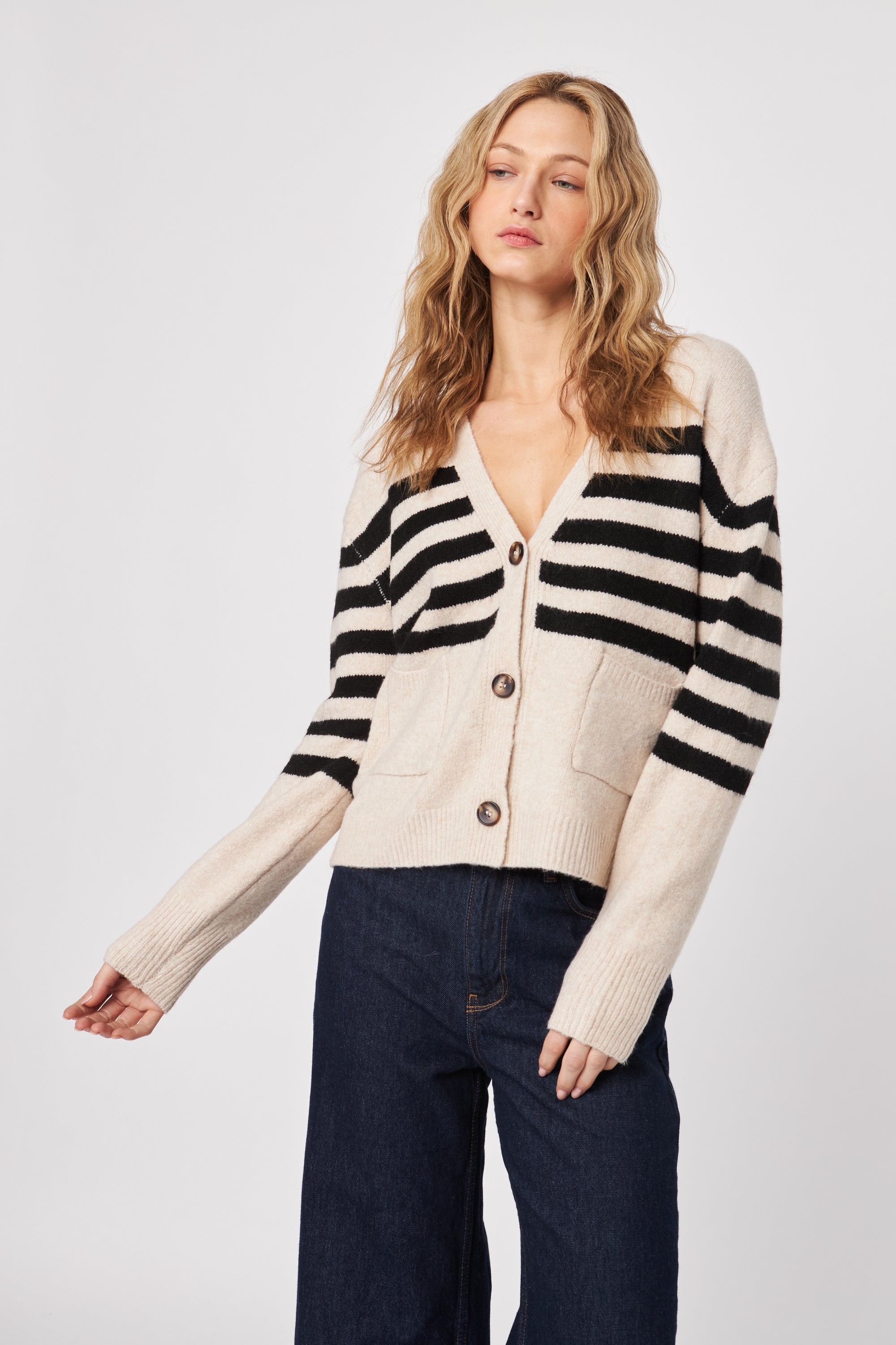 Stanley Sweater- Nougat Blk/Crm Stripe