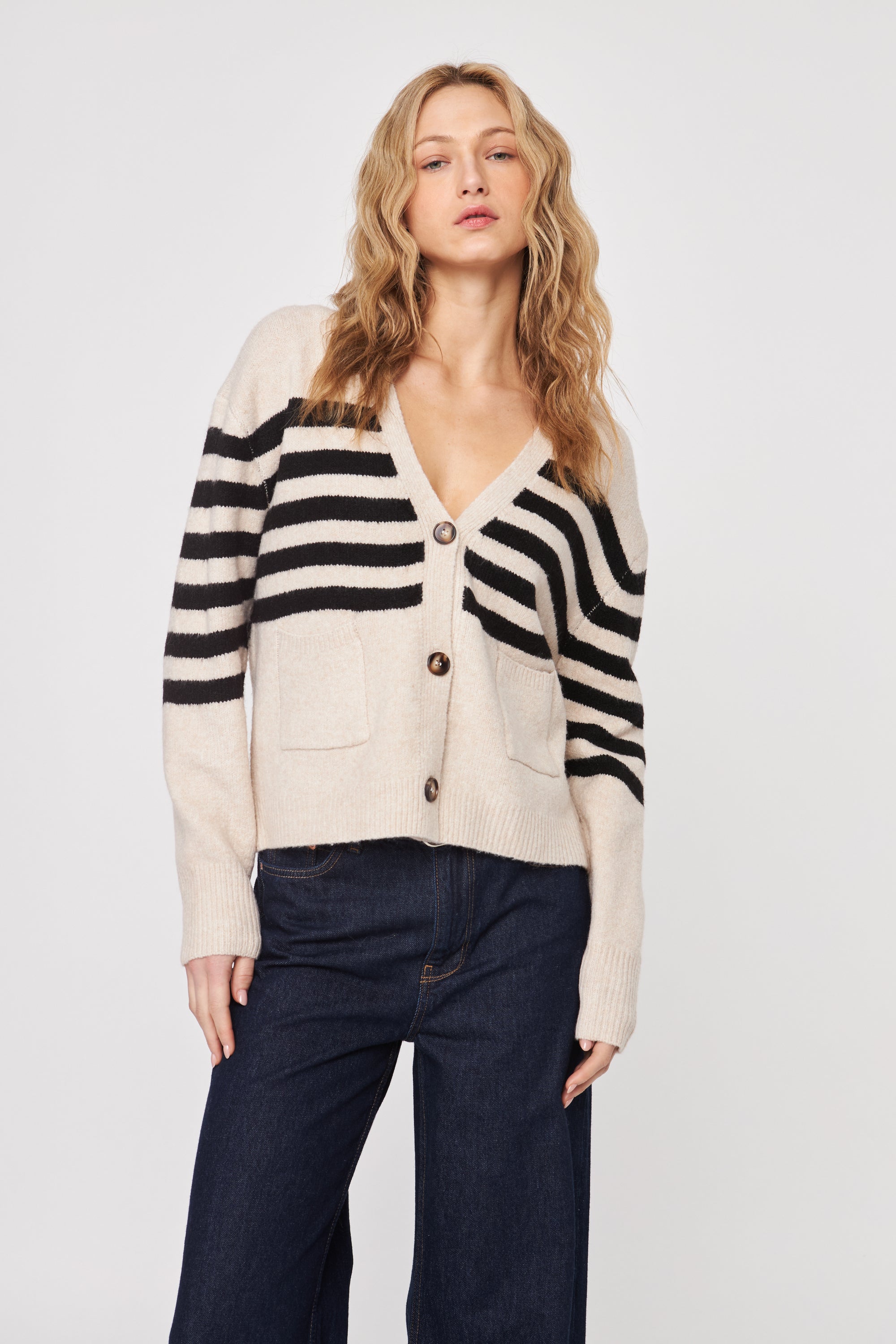 Stanley Sweater- Nougat Blk/Crm Stripe