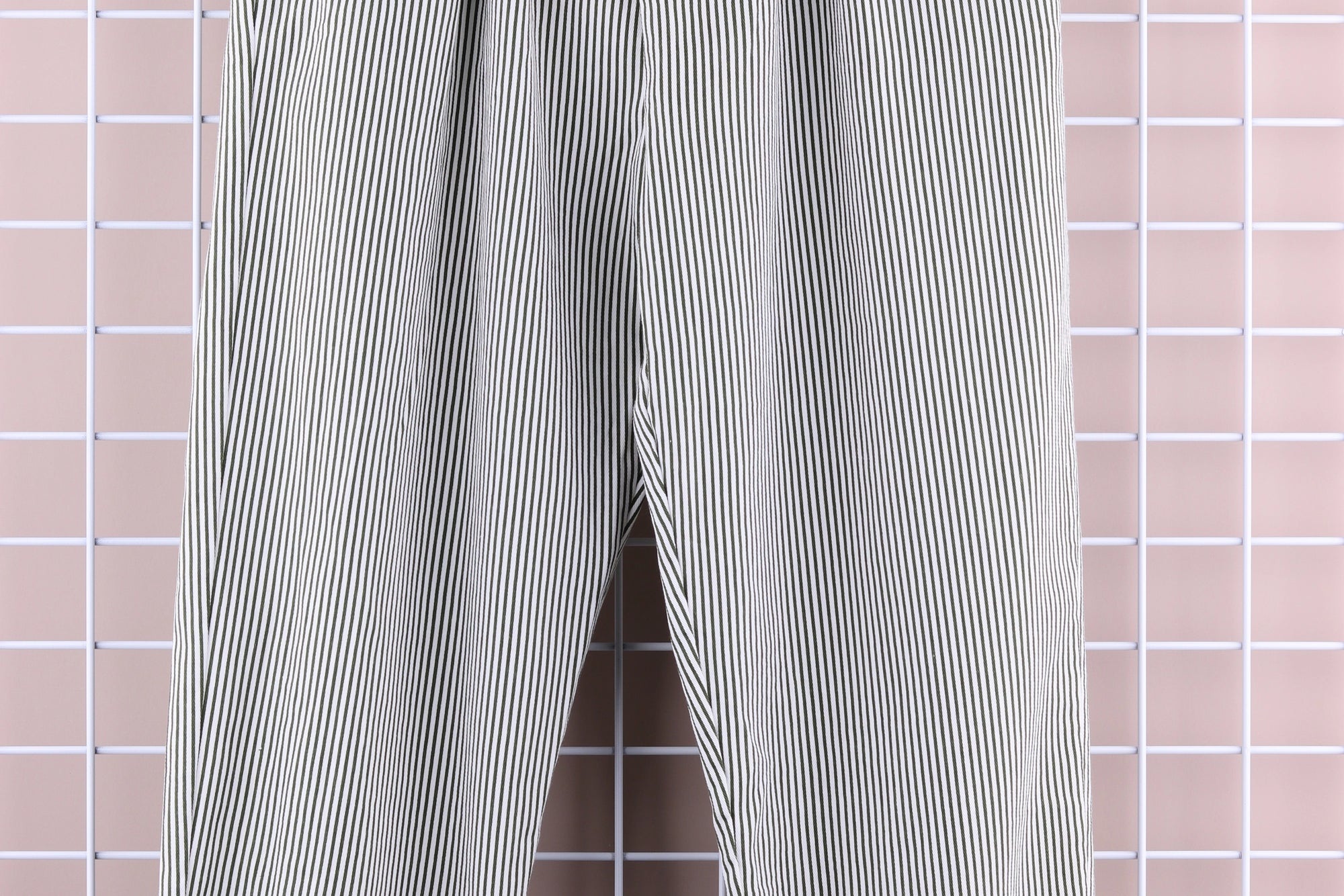 Stripe Pant w Lace - Navy