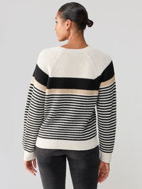 Summit Sweater in White Sand Stripe