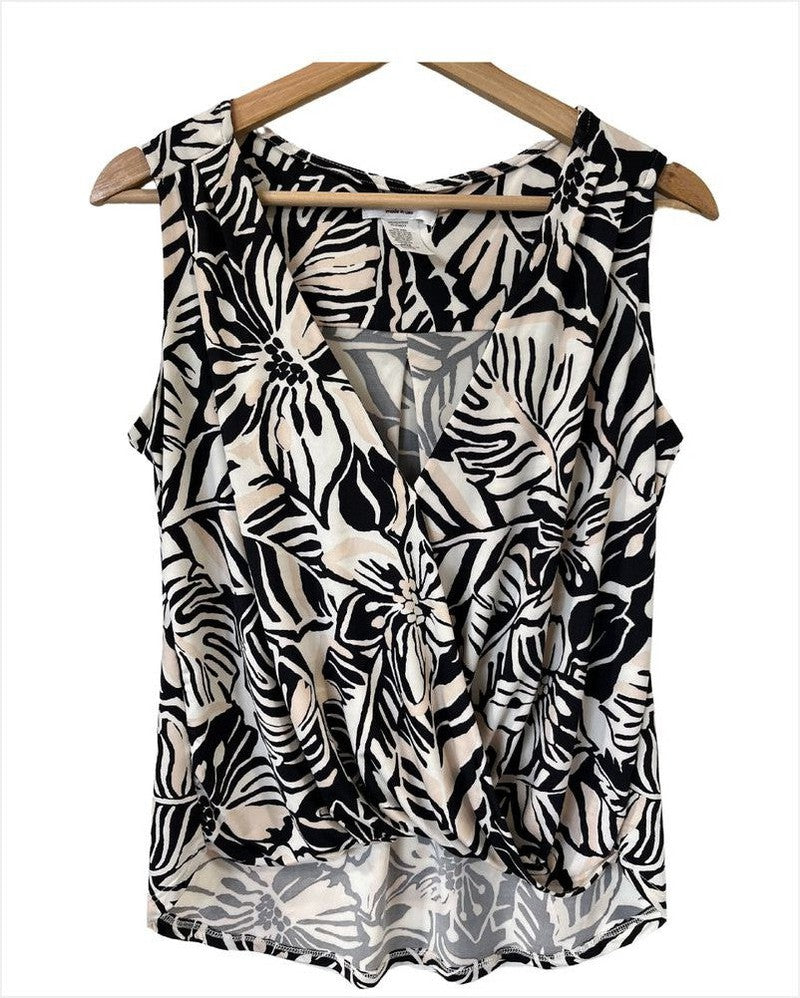 Surplice Tank in Black Print