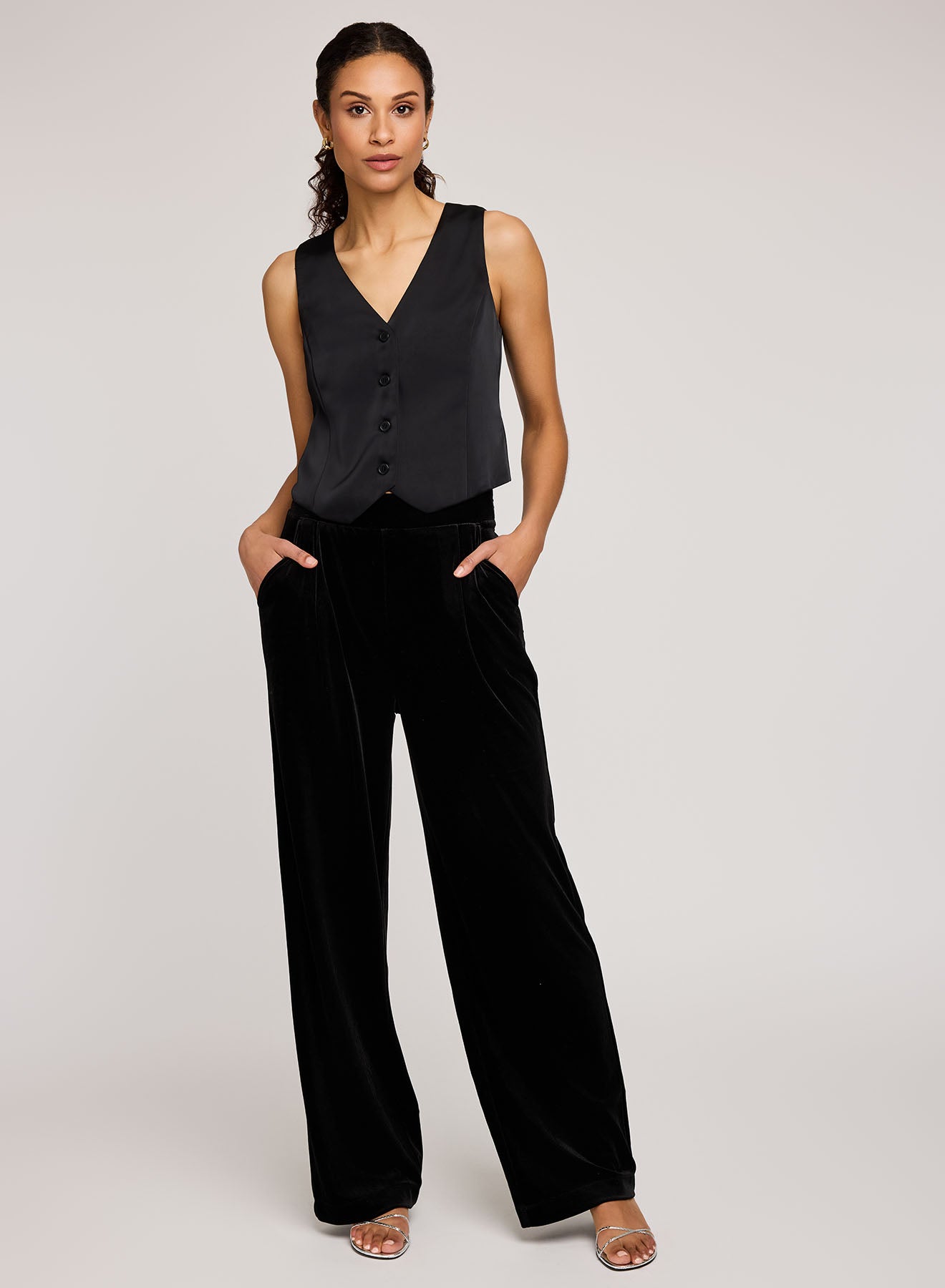 Sylvia Velvet Pant - Black