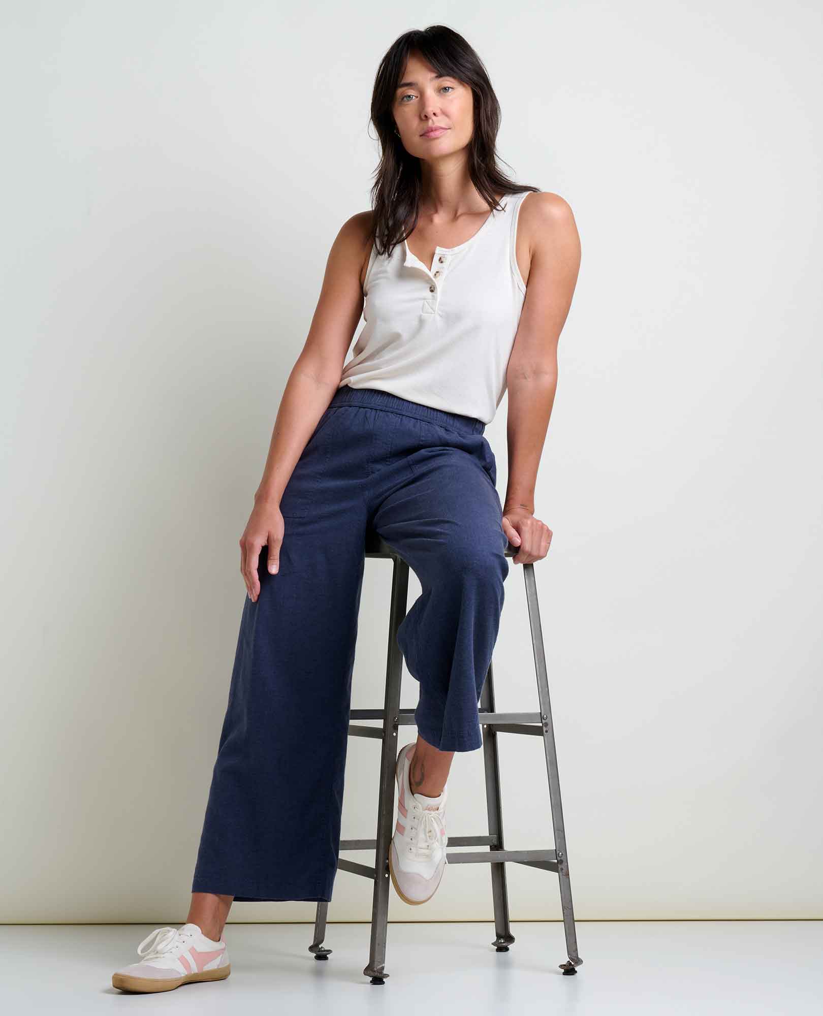 Taj Hemp Wide Leg - True Navy