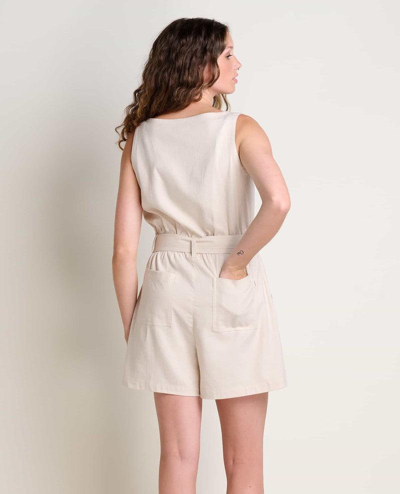 Tarn Sleeveless Romper in Oatmeal