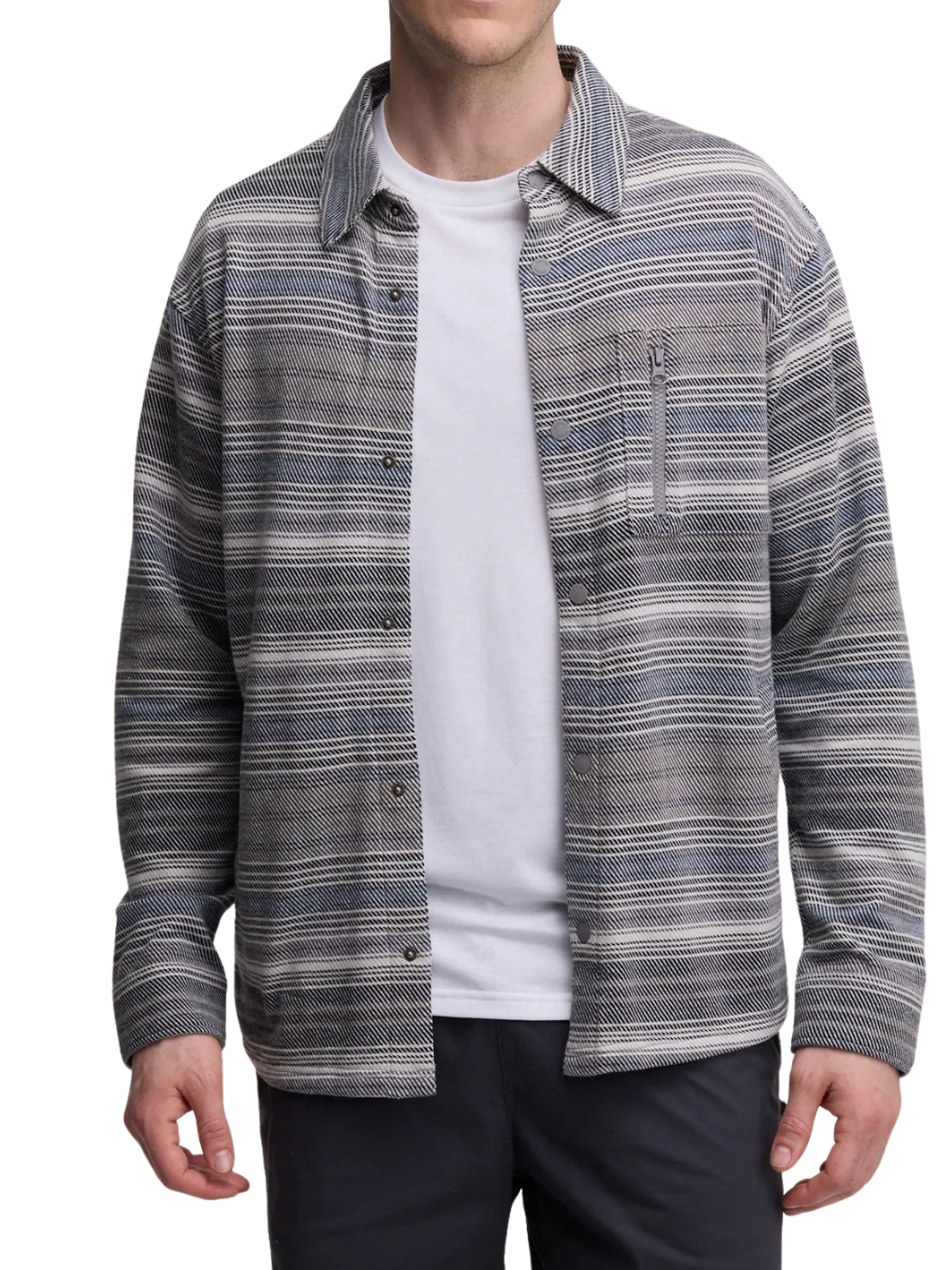 Men's Thompson Shacket - Black/Grey Stripe