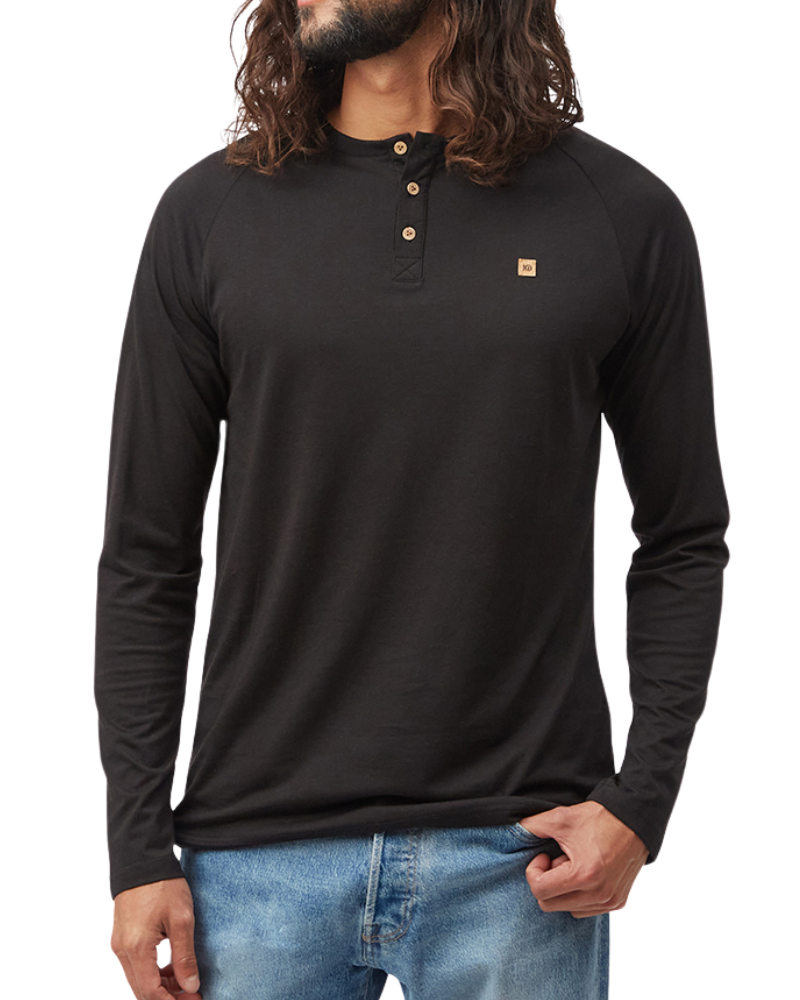 Henley Long Sleeve in Black