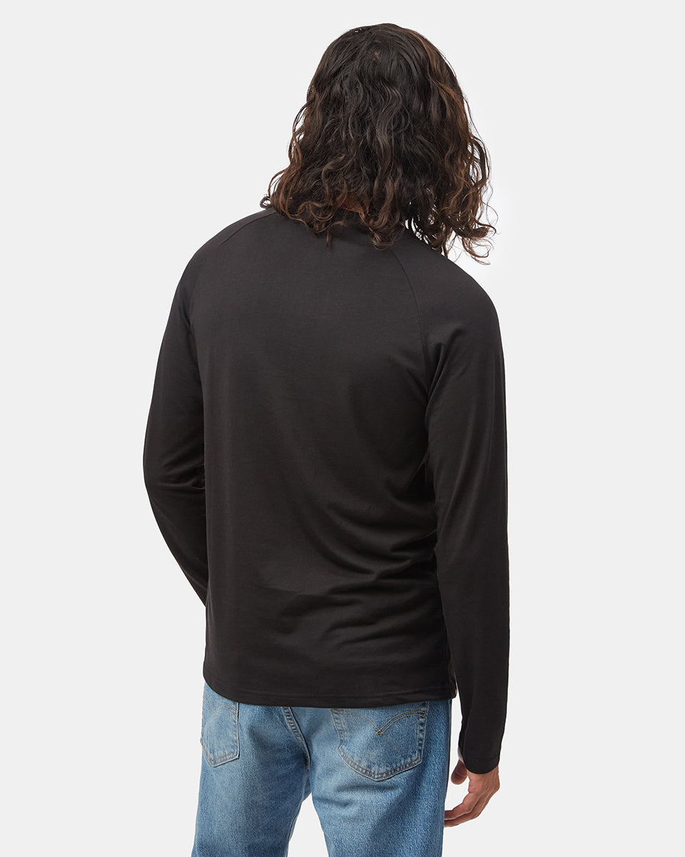 Henley Long Sleeve in Black