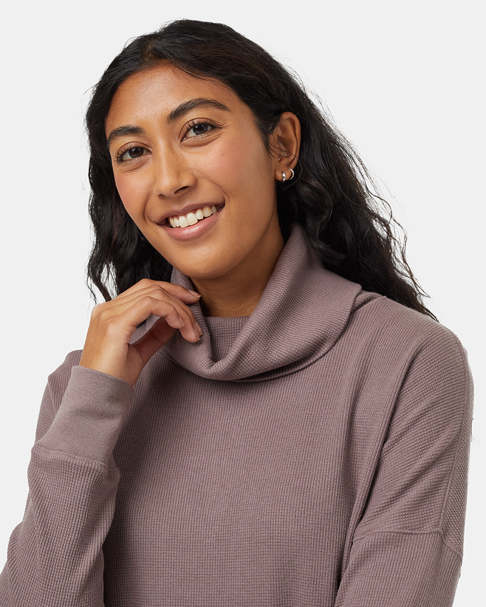 Waffle Turtleneck Sweater in Elkwood