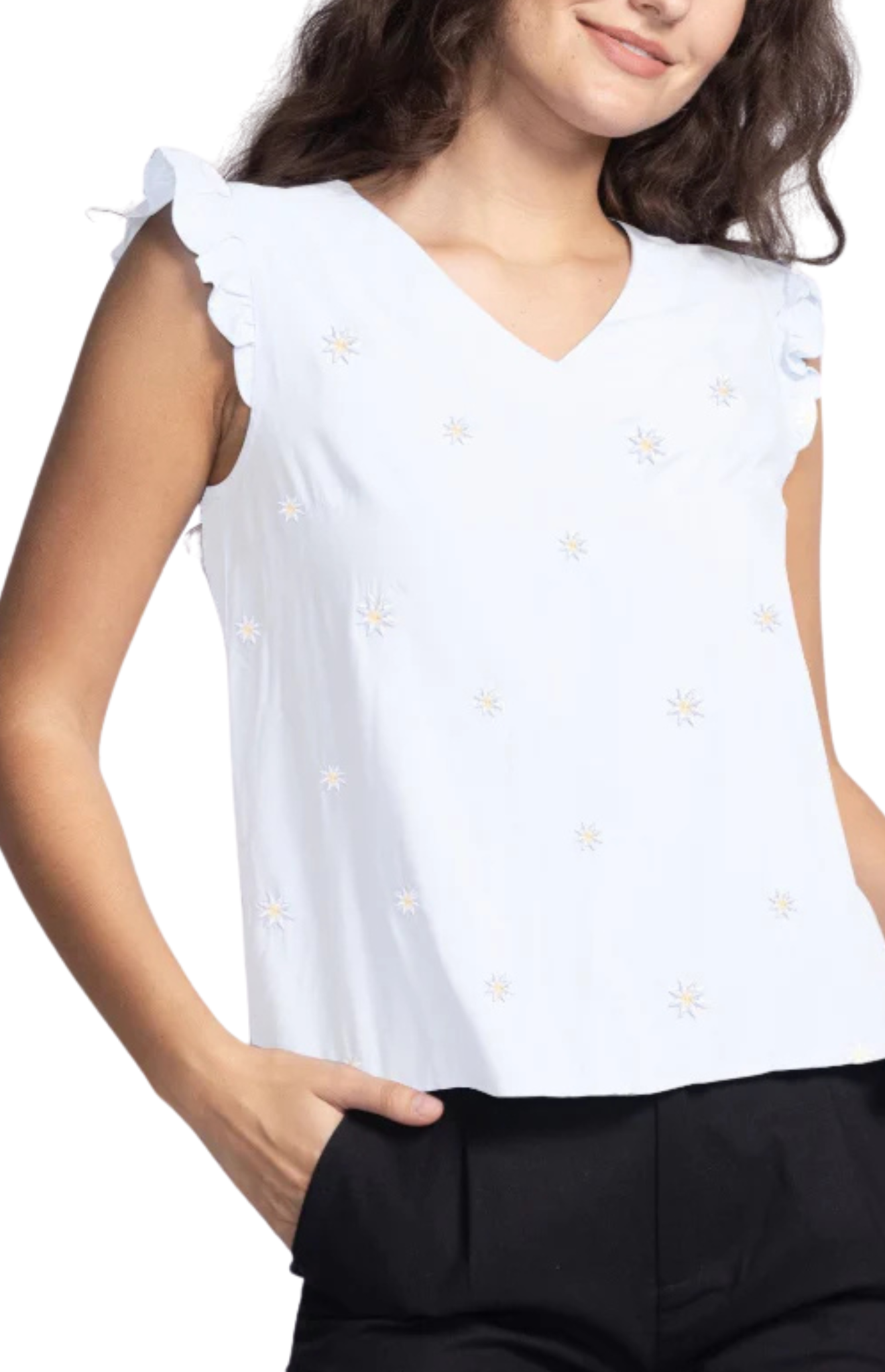 Heather Top in White