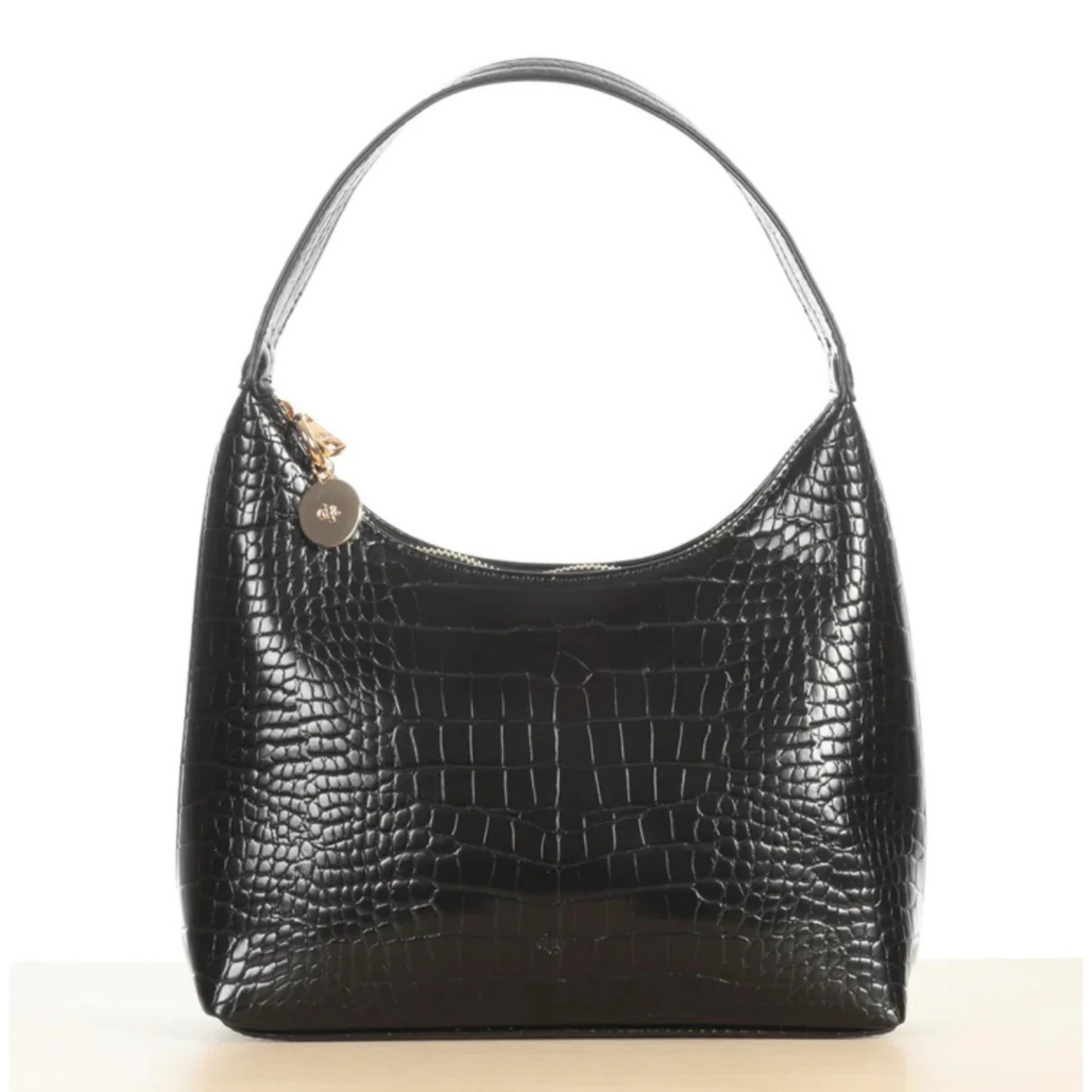 Ela Marlo Bag in Black Croc