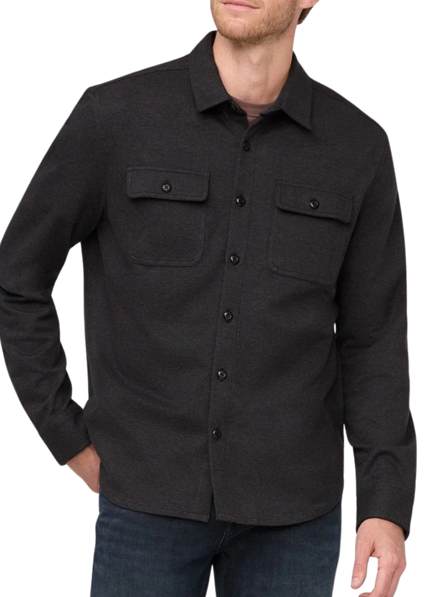 Performance Flannel Button Down  - Heather Black