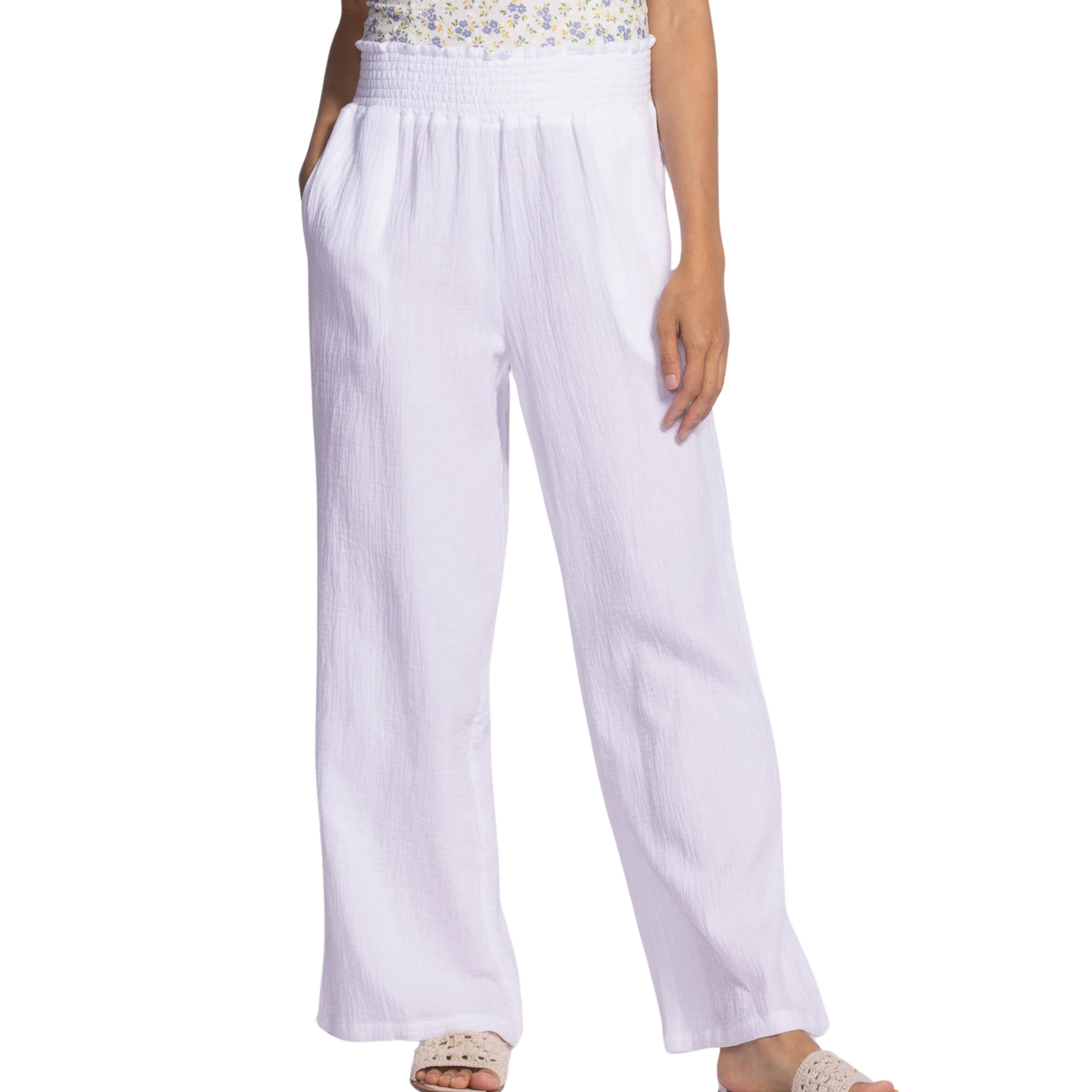 Vail Cotton Gauze Pants - White