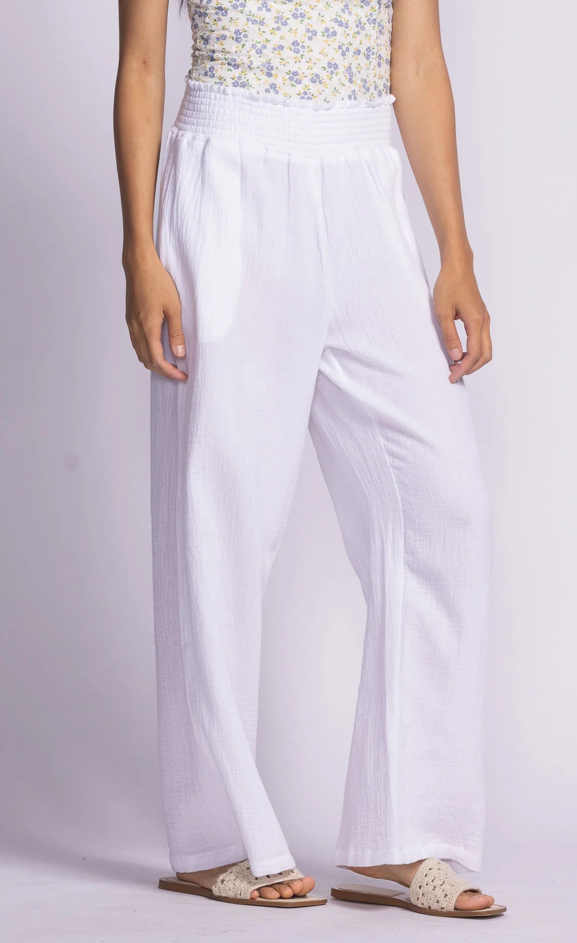 Vail Cotton Gauze Pants - White