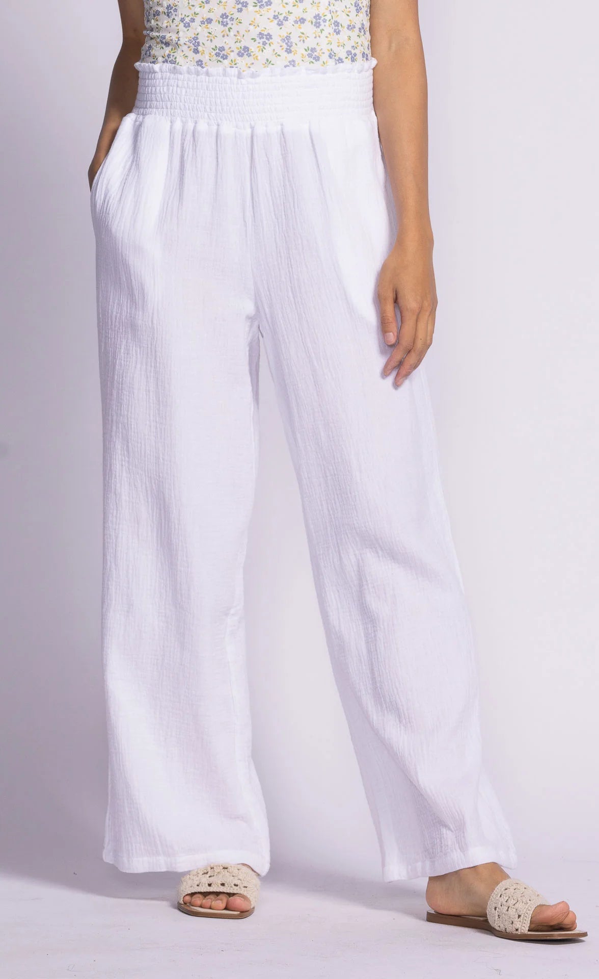 Vail Cotton Gauze Pants - White