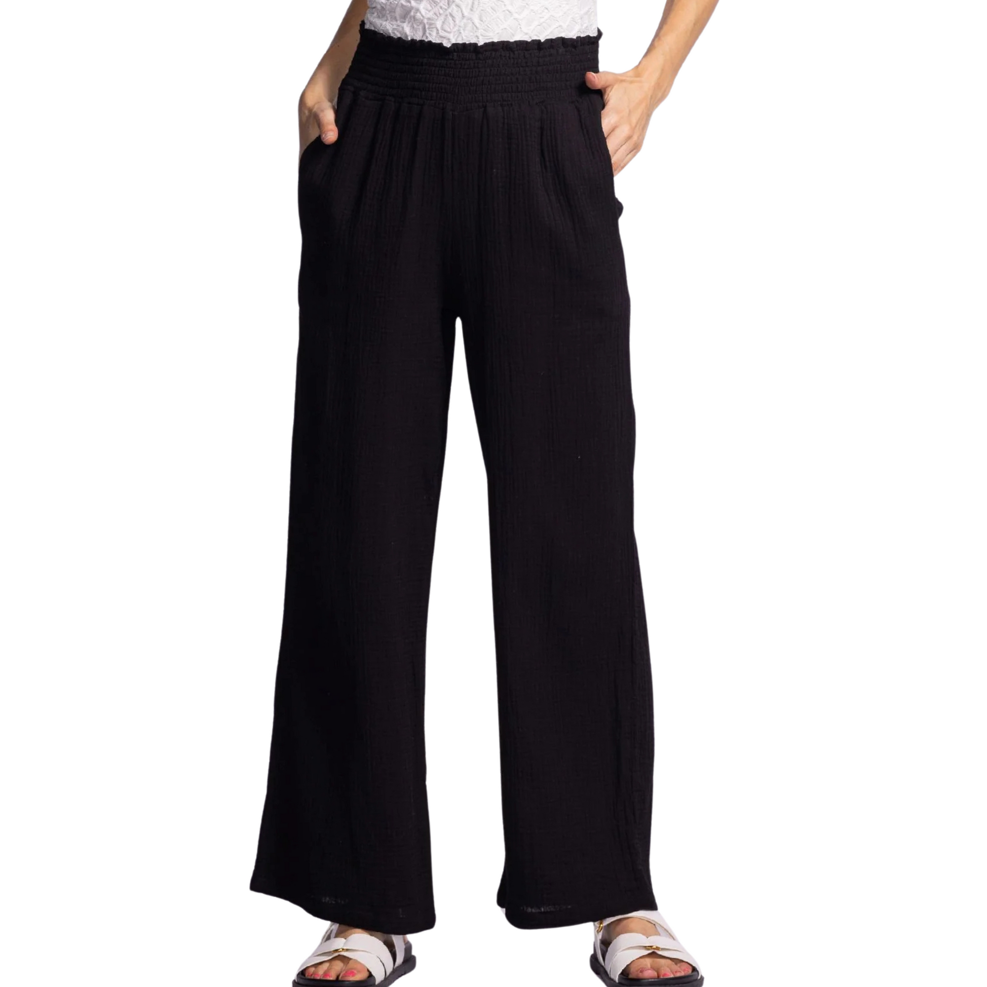Vail Cotton Gauze Pants - Black