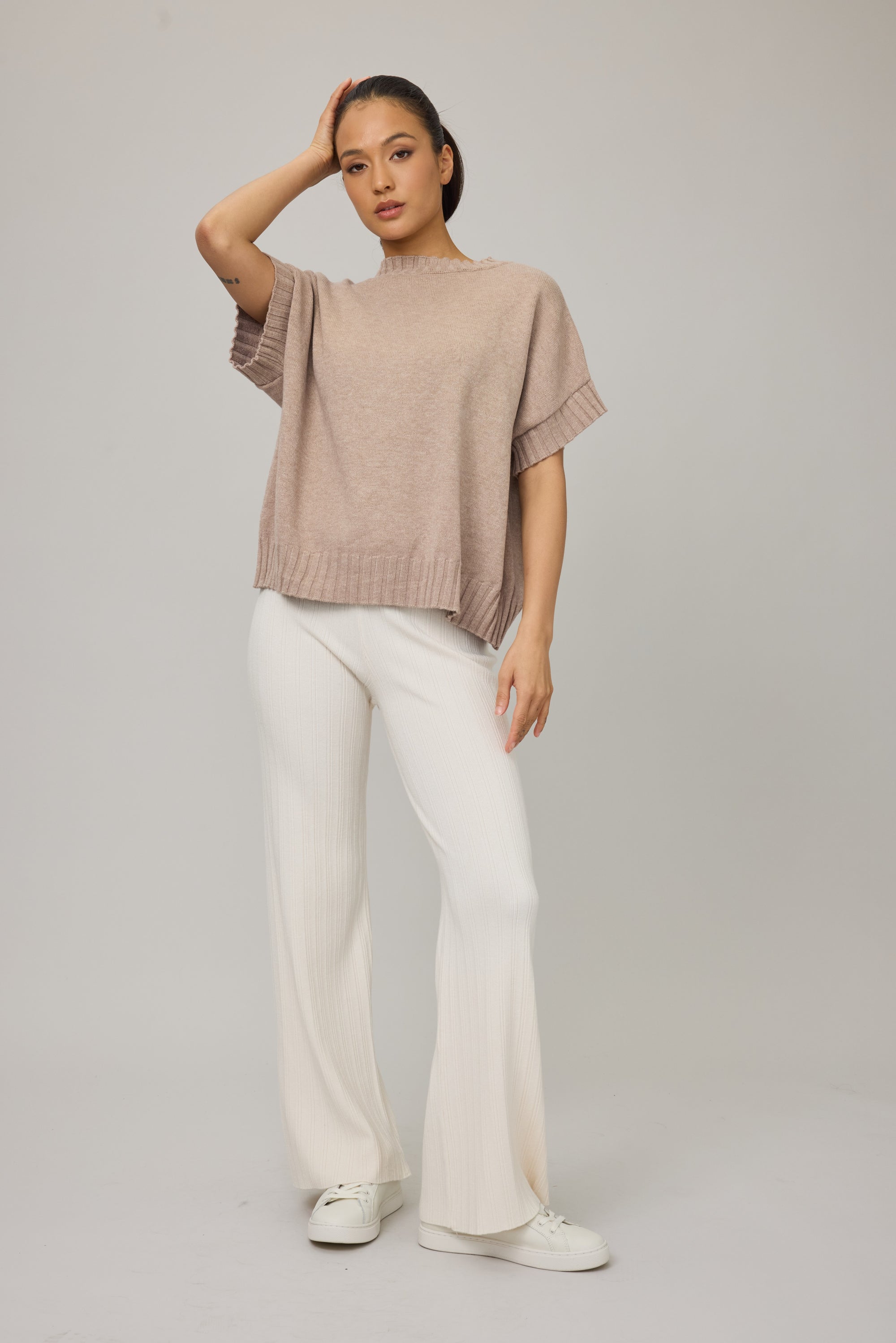 Valerie Oversized Viscose Knit Vest - Walnut