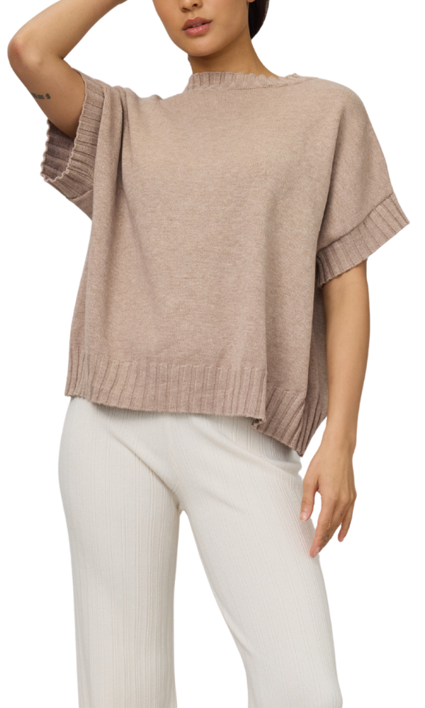 Valerie Oversized Viscose Knit Vest - Walnut