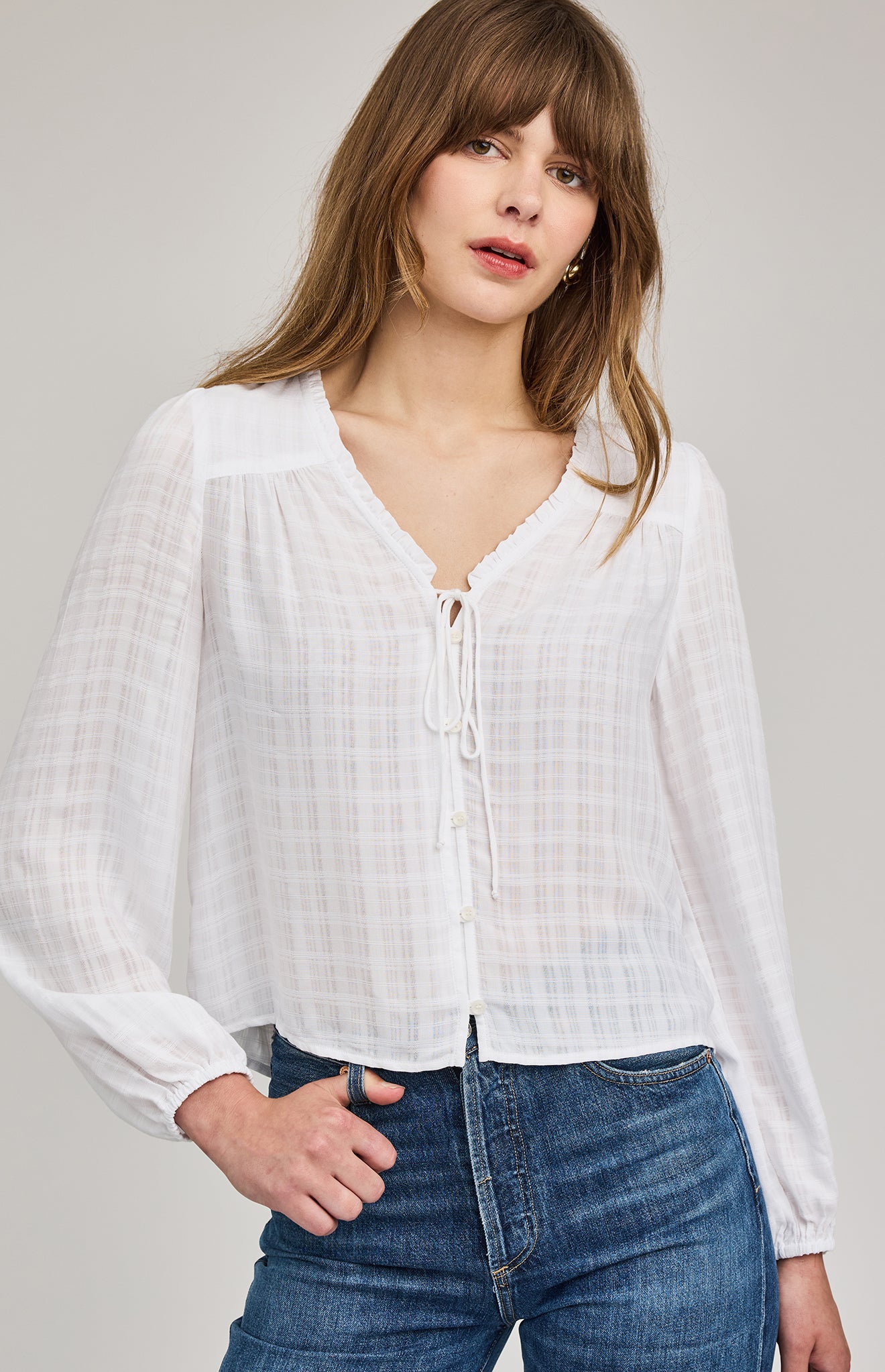 Vanessa Tie Blouse- White
