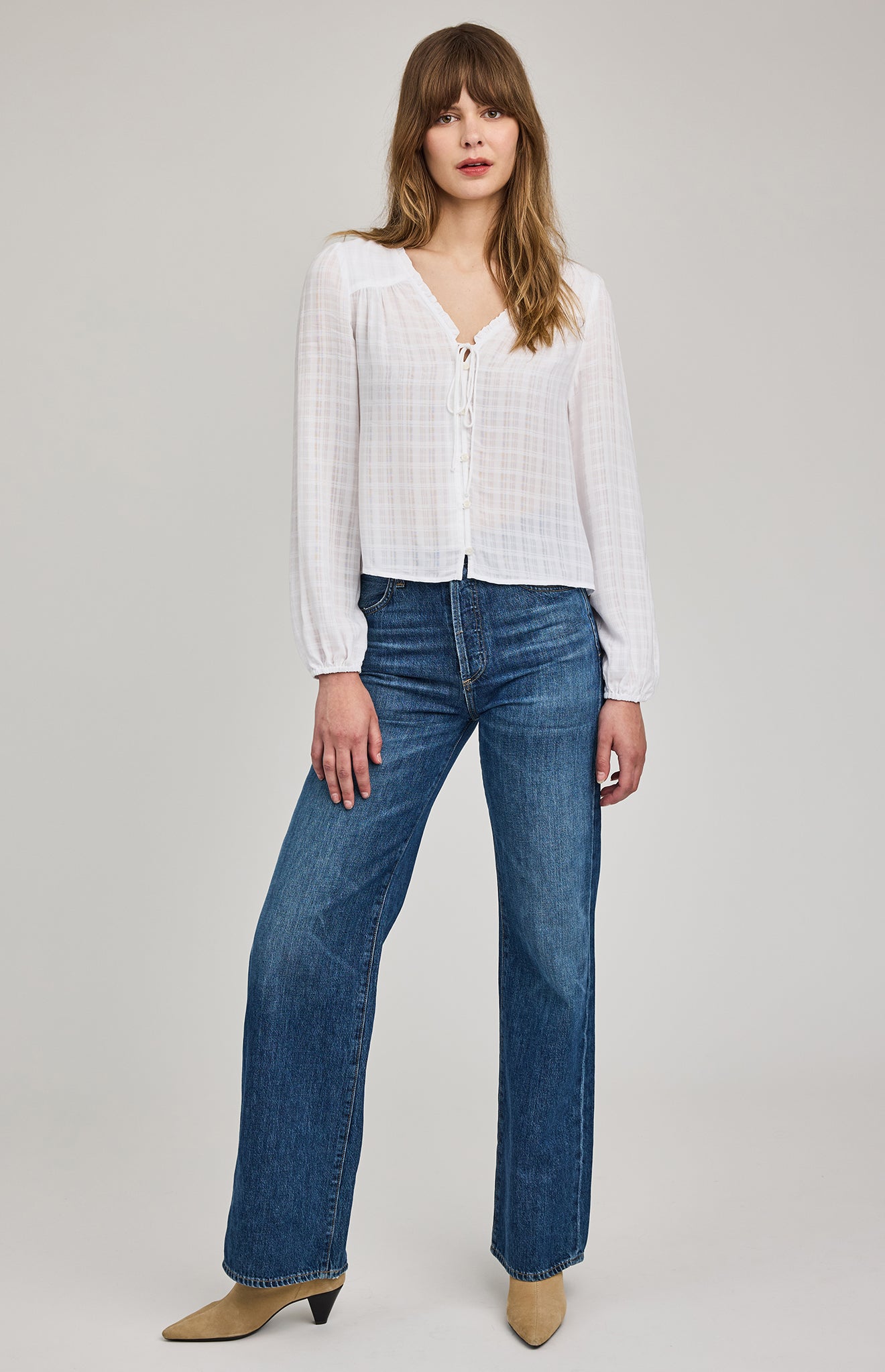 Vanessa Tie Blouse- White