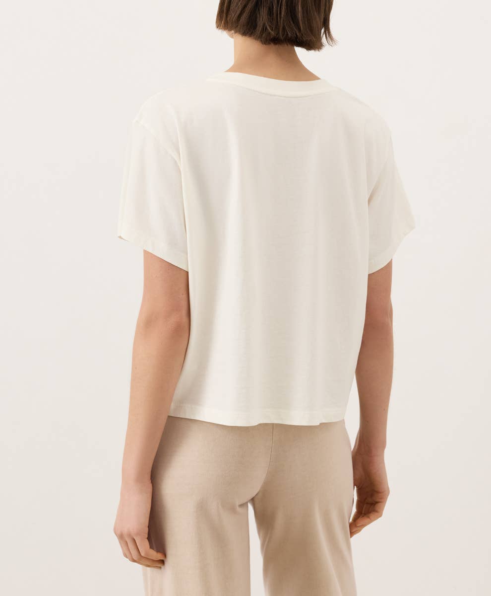 Vintage Jersey V-Neck Tee - Cream
