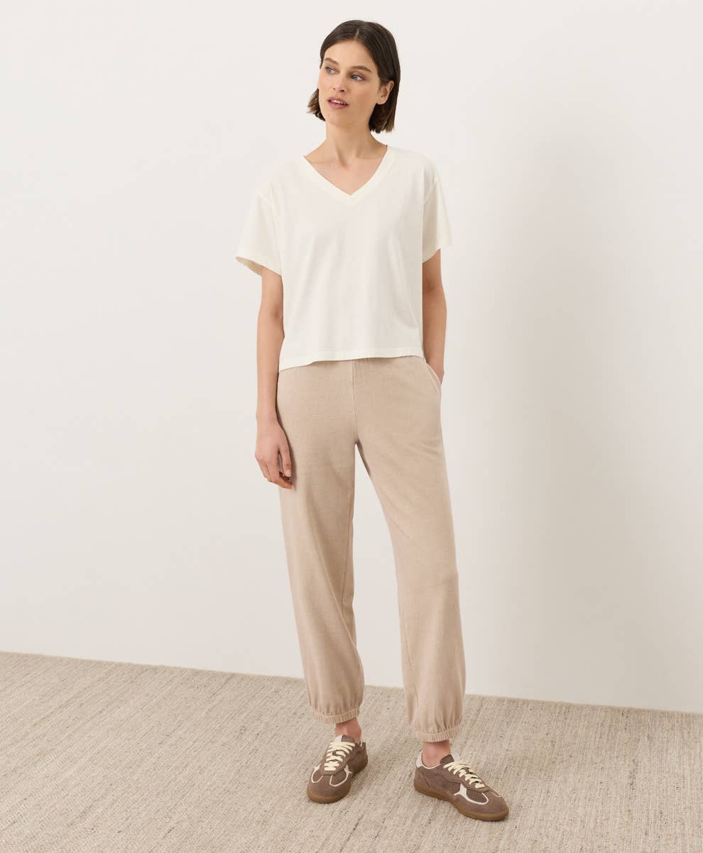 Vintage Jersey V-Neck Tee - Cream