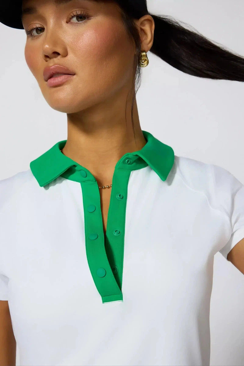 Vital SS Polo in Green/White