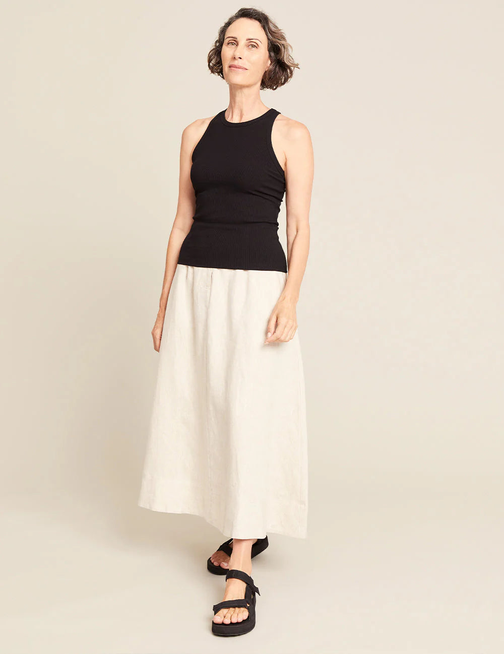 Racerback Ribbed Tank - Black
