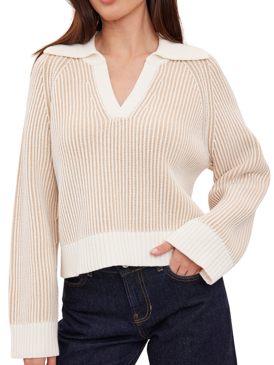 Xander V-Neck Sweater - Cream