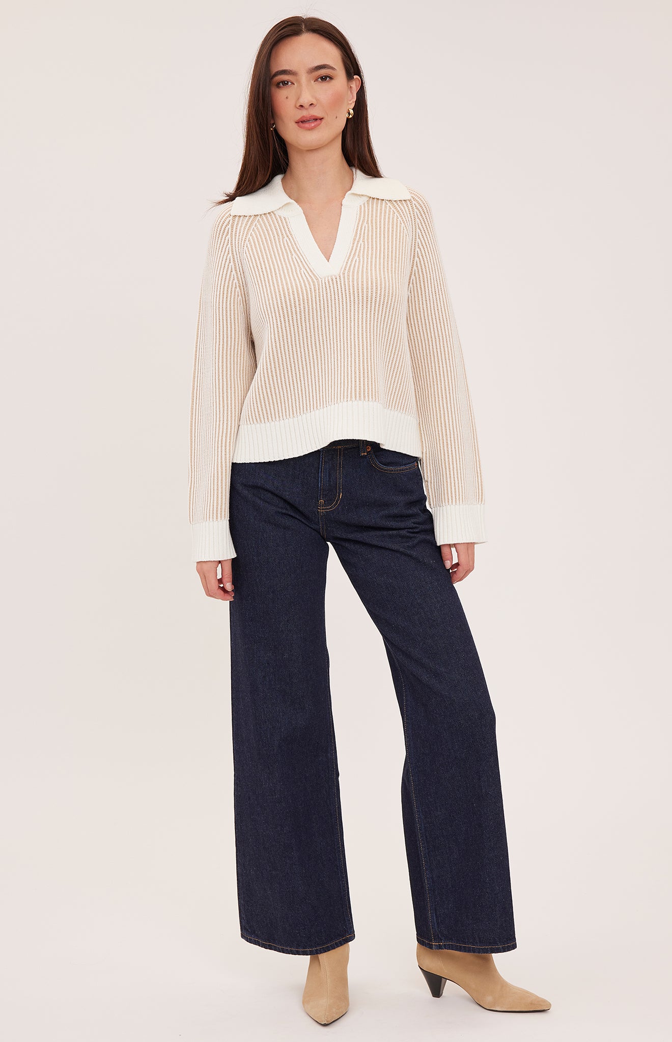 Xander V-Neck Sweater - Cream