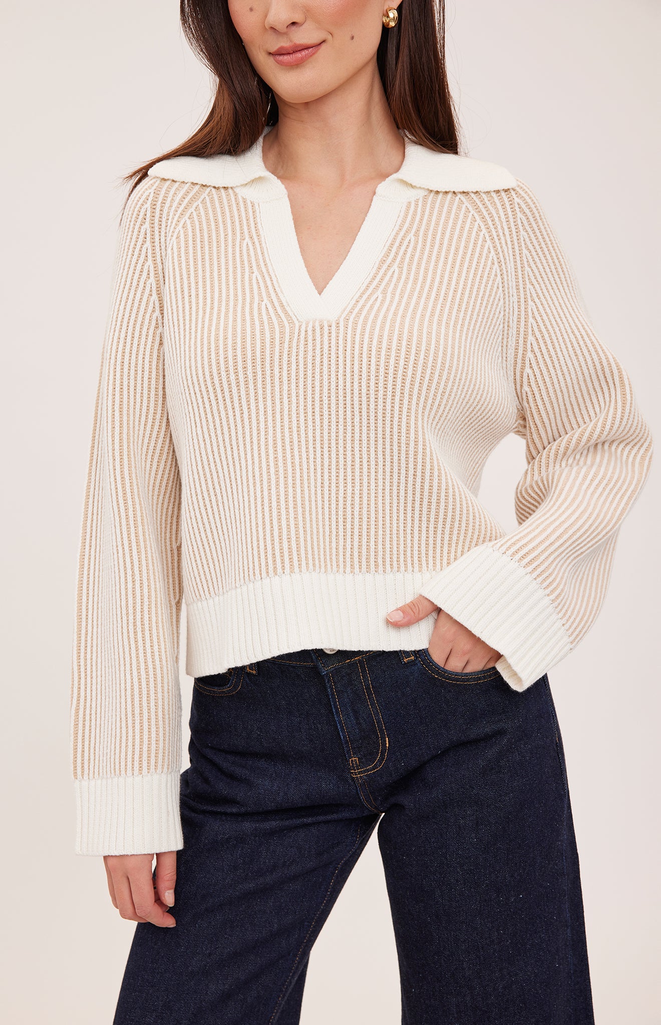 Xander V-Neck Sweater - Cream