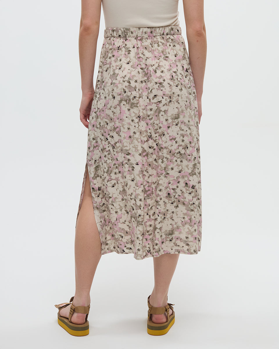 Yaletown Skirt - Pink/Sand Floral