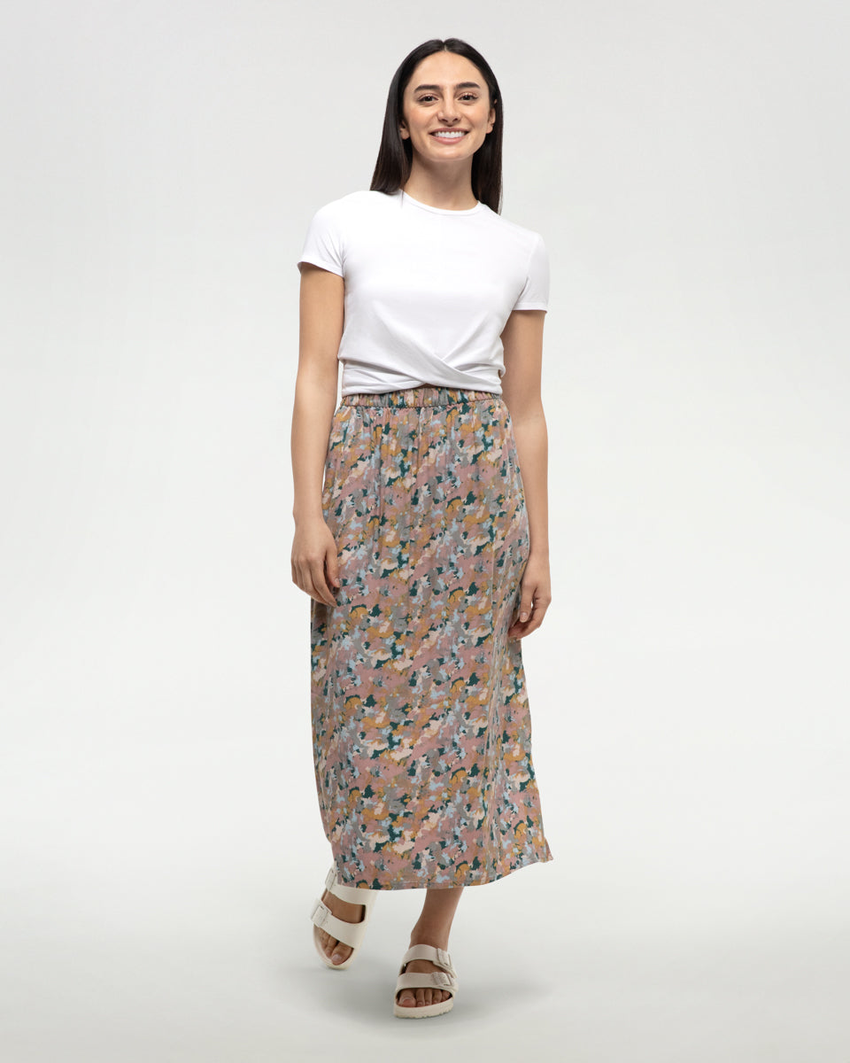 Yaletown Skirt - Vintage Mauve Abstract