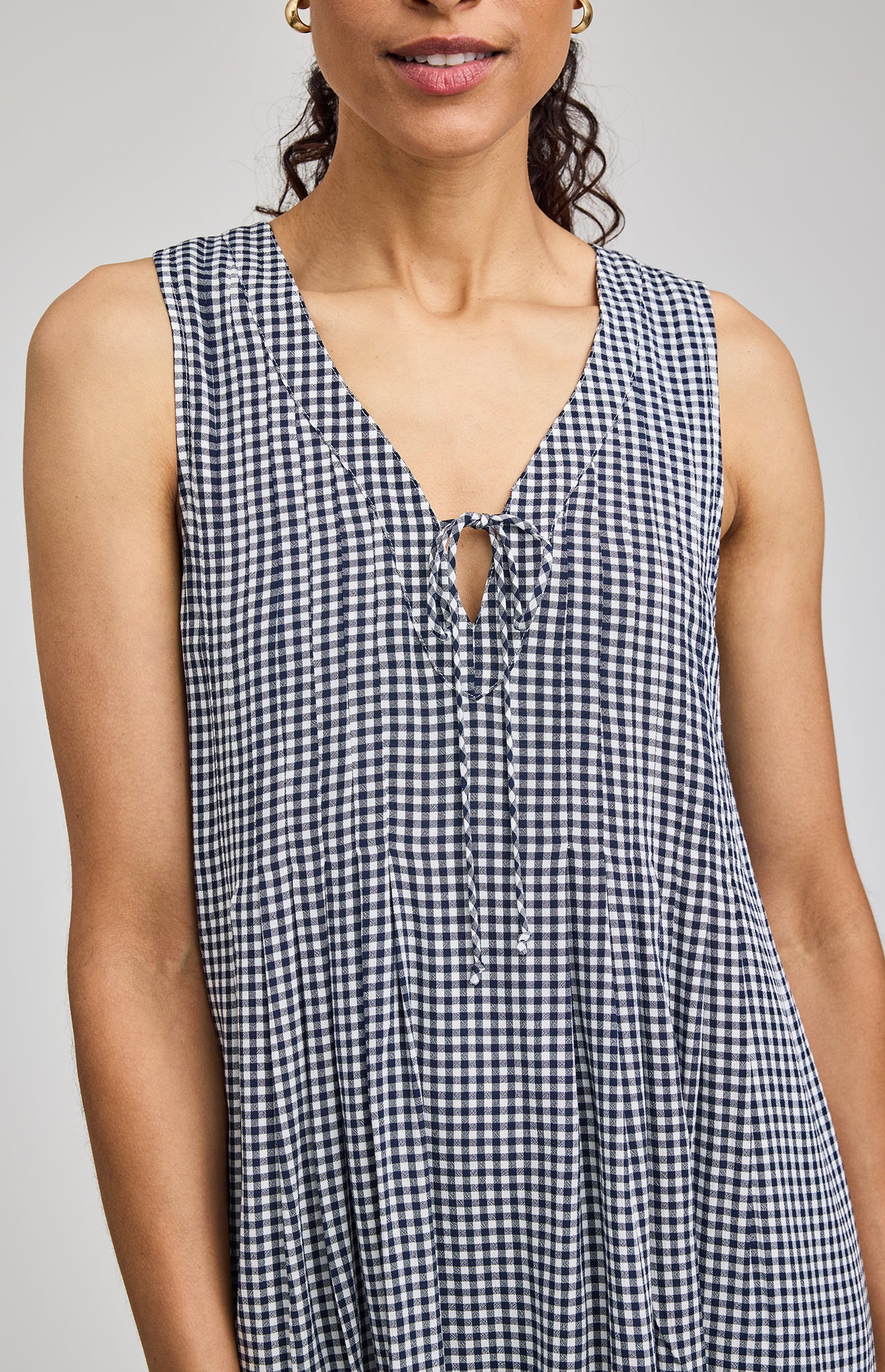Zoey Mini Dress - Navy Gingham