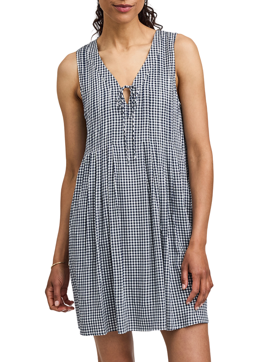 Zoey Mini Dress - Navy Gingham