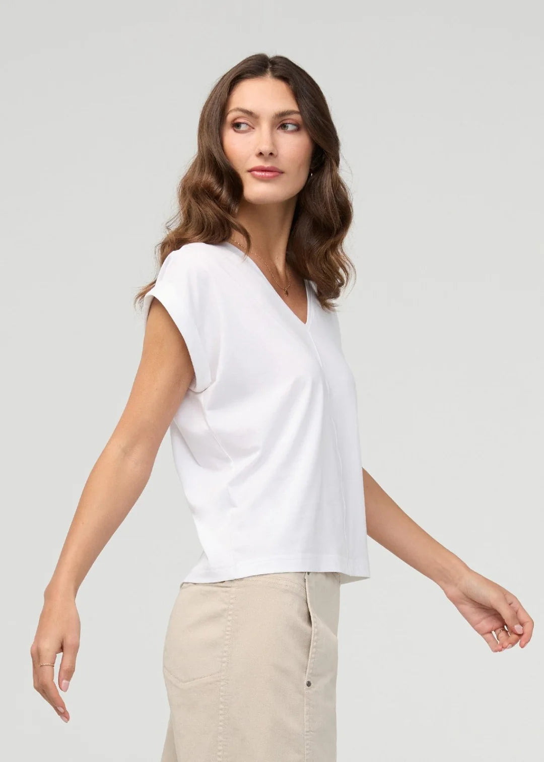 PurePima Dolman V-Neck - White