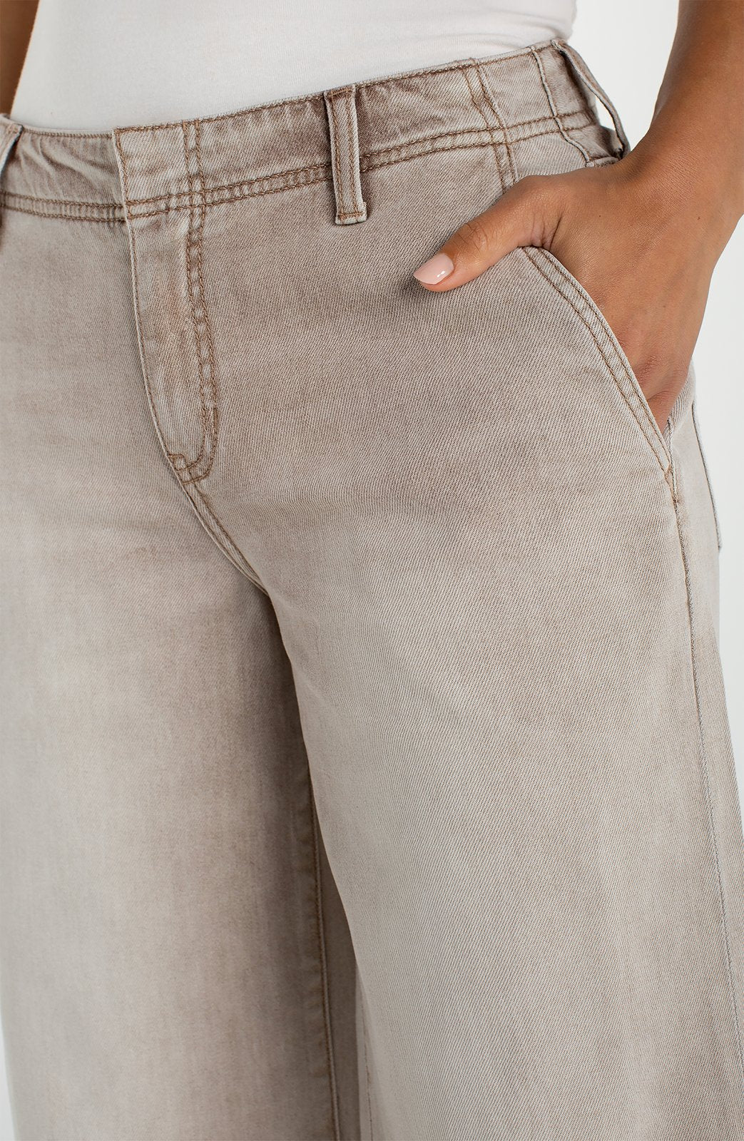 Weekender wide Leg Crop - Antique Khaki