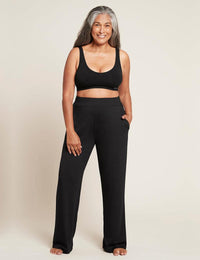 Downtime Wide Leg Lounge Pant in Black