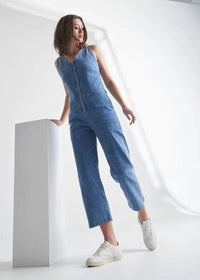 Performance Live Free Jumpsuit in Light Stone