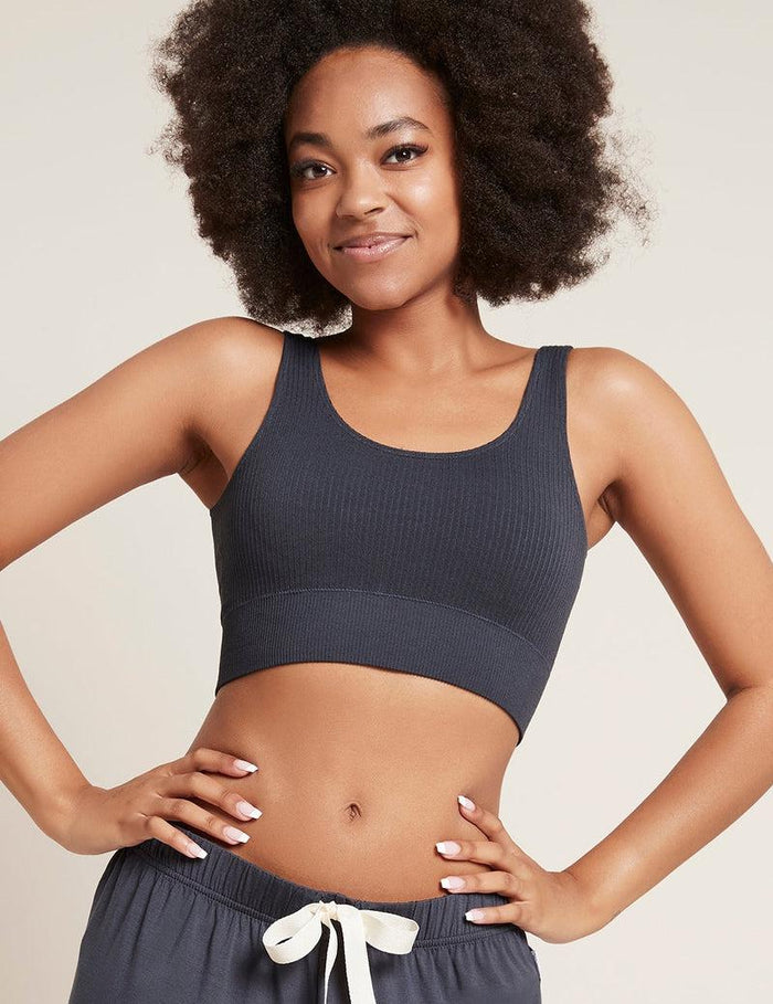 Ribbed Seamless Bra by Boody in Storm
