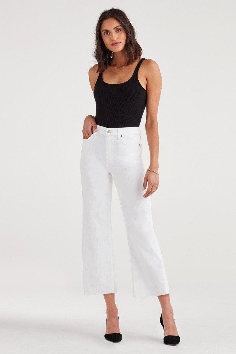 Alexa Cropped Jeans by 7 For Mankind in White