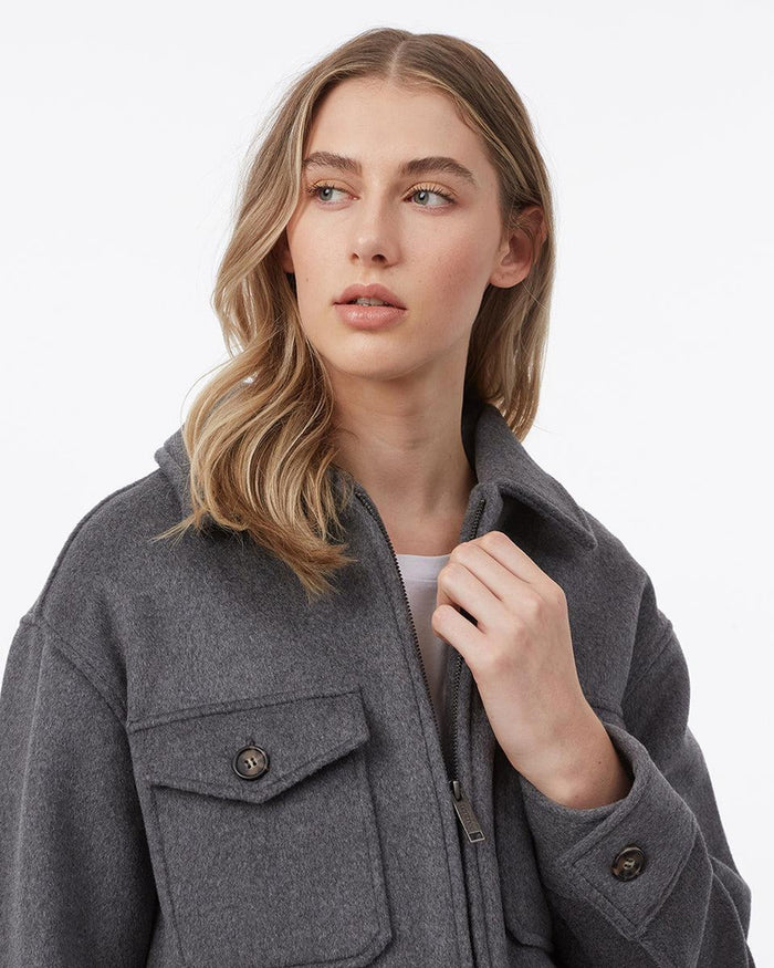 Wool Utility Jacket by Tentree in Slate Grey